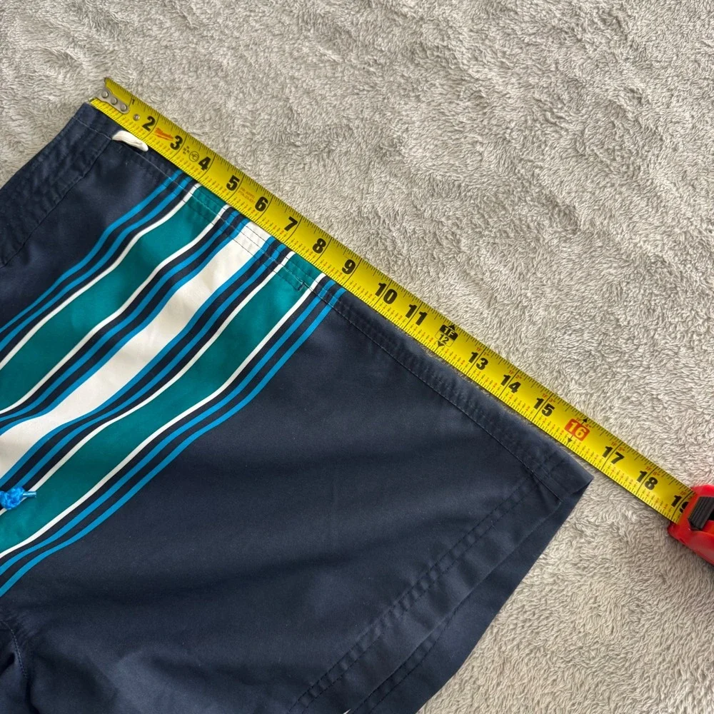 Original‎ Penguin Swim Trunks Mens 38 Navy Blue Striped Board Shorts OP4242